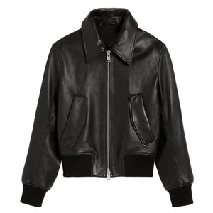 Isola Minimal Bomber Leather Jacket