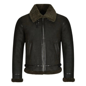 Valkor Sheepskin B3 Bomber Shearling Jacket Olive
