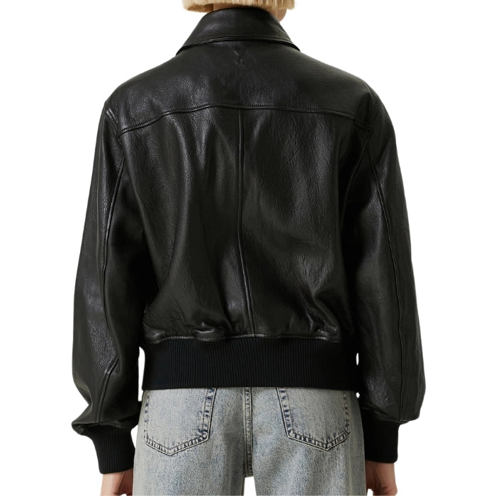 Isola Minimal Bomber Leather Jacket