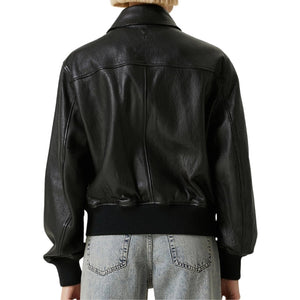 Isola Minimal Bomber Leather Jacket