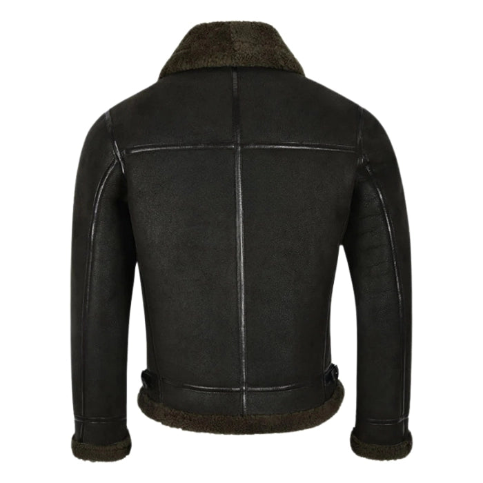 Valkor Sheepskin B3 Bomber Shearling Jacket Olive