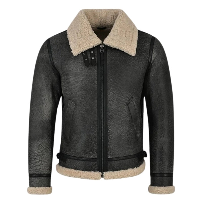 Valkor Sheepskin B3 Bomber Shearling Jacket Gray