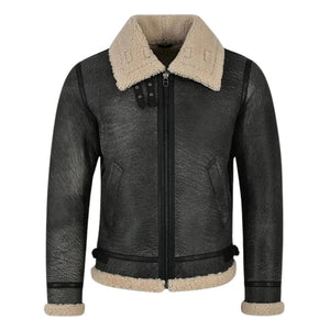 Valkor Sheepskin B3 Bomber Shearling Jacket Gray