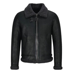 Valkor Sheepskin B3 Bomber Shearling Jacket Charcoal