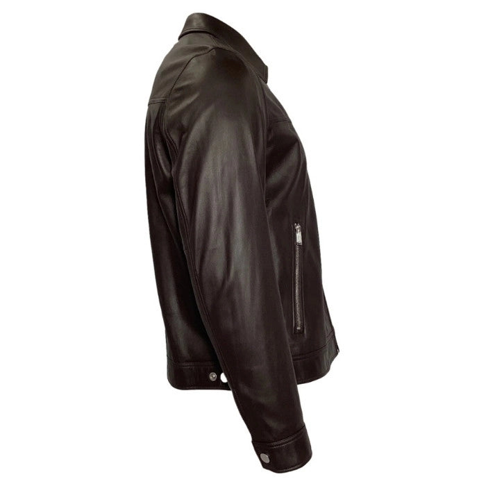 Refined Men's Zipped Lambskin Leather Jacket