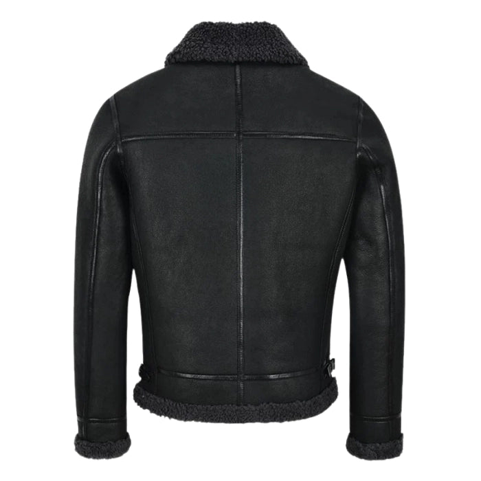 Valkor Sheepskin B3 Bomber Shearling Jacket Charcoal