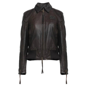 Women's Squared Bomber Leather Jacket