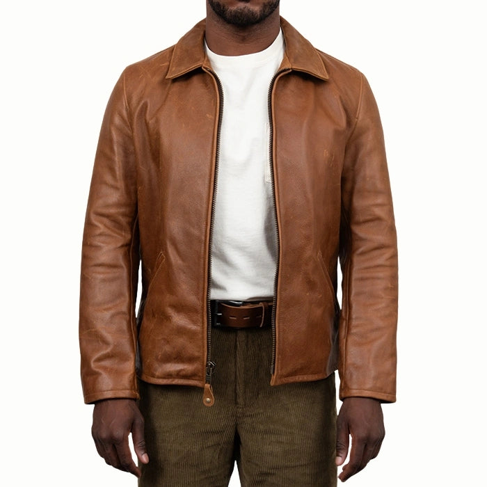 Men's Premium Waxy Cowhide Leather Jacket