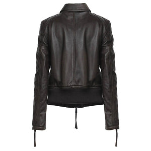 Women's Squared Bomber Leather Jacket