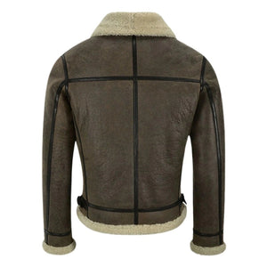 Valkor Sheepskin B3 Bomber Shearling Jacket Olive Brown