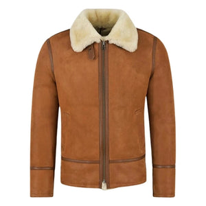 Valkor Sheepskin B3 Bomber Shearling Jacket Brown Tan