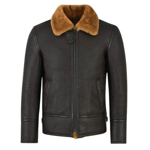 Norvyn Men's Shearling Flying Jacket Brown