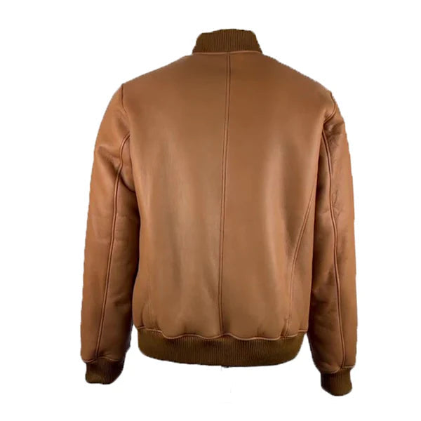 Men's Tan Jonathan Bomber Leather Jacket