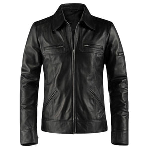 Men's Black Sable Genuine Leather Jacket