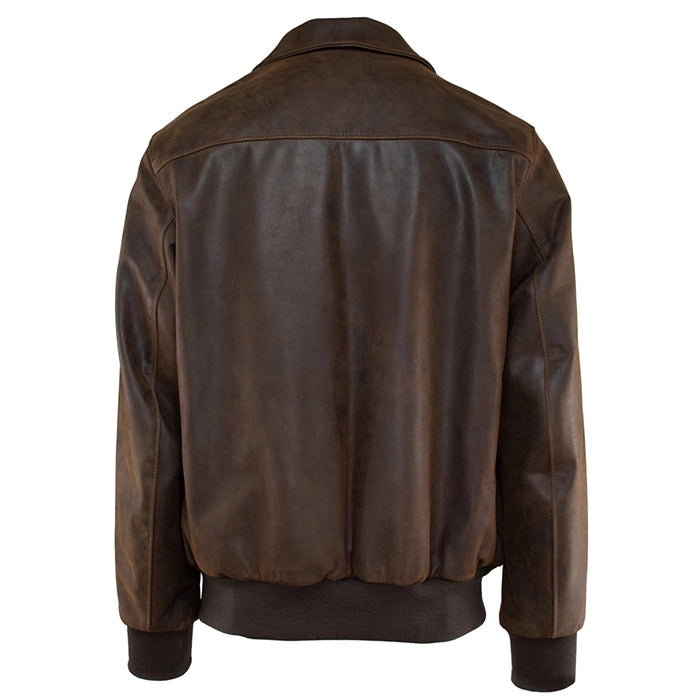 Men's Vortex Brown Leather Bomber Jacket