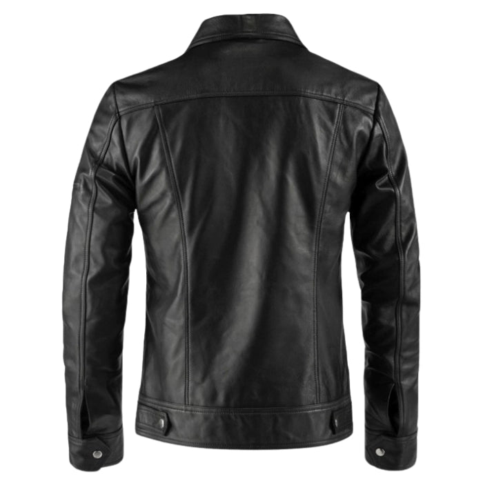 Men's Black Sable Genuine Leather Jacket