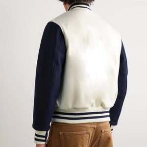 Ashford Navy & White Wool Varsity Jacket