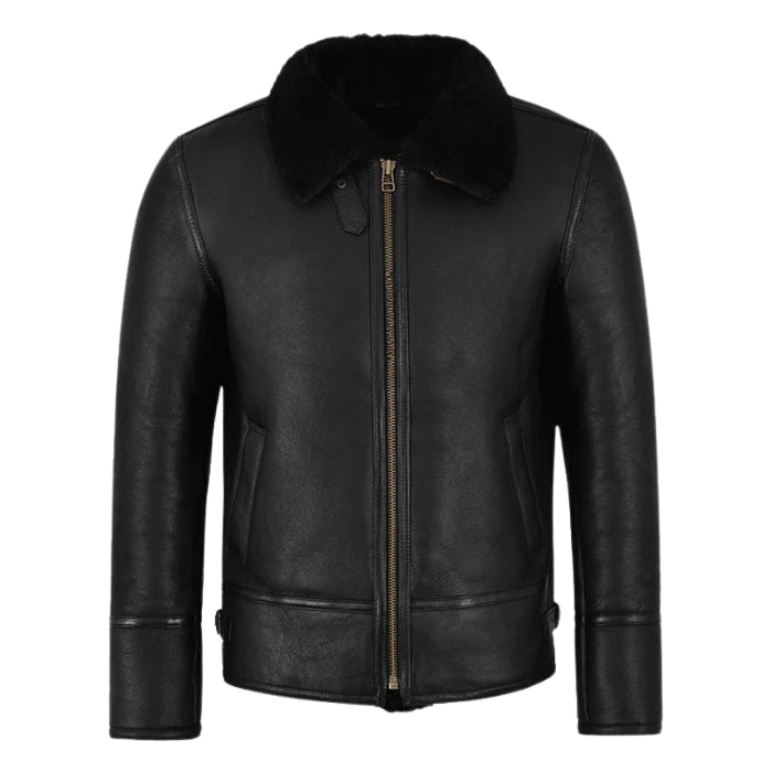 Norvyn Men's Shearling Flying Jacket Black