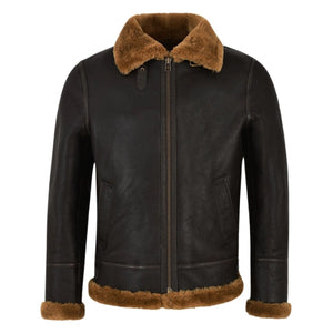 Molvik B3 Shearling Flying Leather Bomber Jacket Sheepskin Ginger Fur