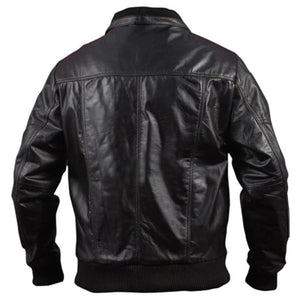 Zavien Black Luxury Leather Bomber Jacket