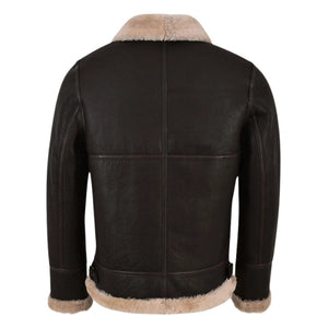 Molvik B3 Shearling Flying Leather Bomber Jacket Sheepskin Beige Fur