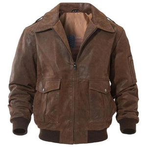 Men's Air Force Flight Aviator Bomber Leather Jacket