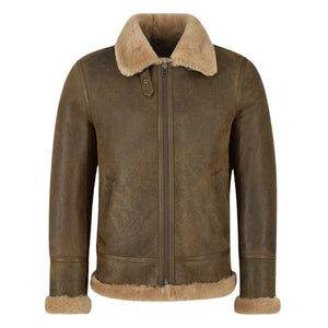 Molvik B3 Shearling Flying Leather Bomber Jacket Sheepskin Warm Fur