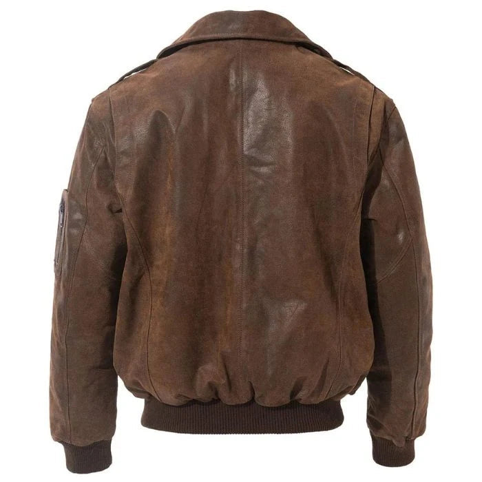 Men's Air Force Flight Aviator Bomber Leather Jacket