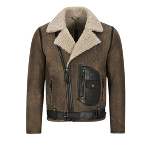 Ravager B3 Sheepskin Pilot Shearling Leather Jacket Brown