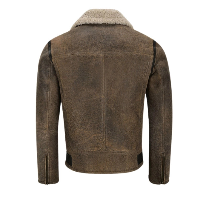 Ravager B3 Sheepskin Pilot Shearling Leather Jacket Brown