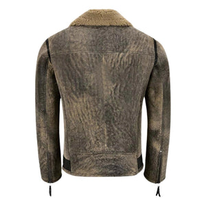 Ravager B3 Sheepskin Pilot Shearling Leather Jacket Olive