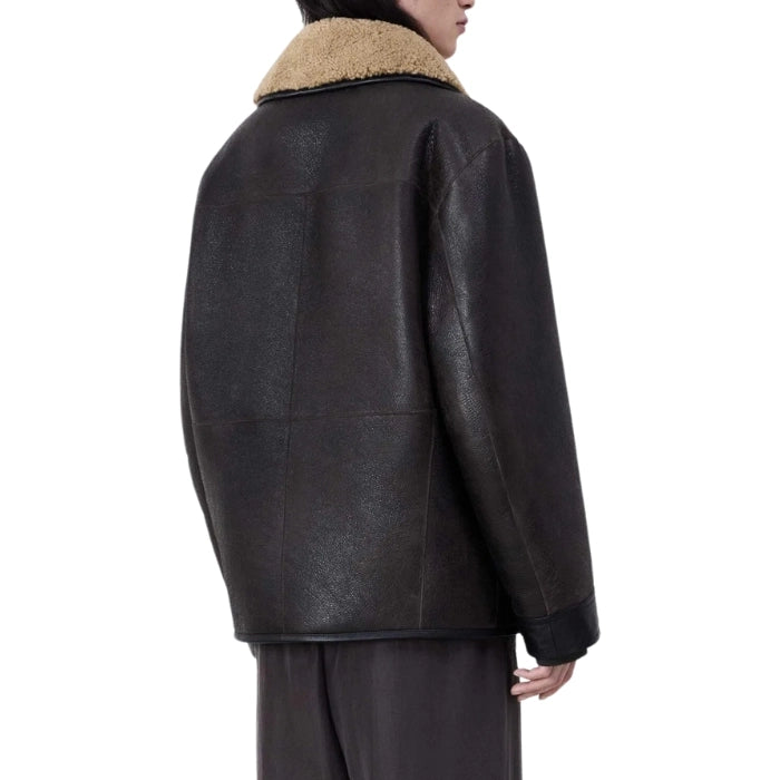 Ulmira Sherpa Black Shearling Leather Jacket