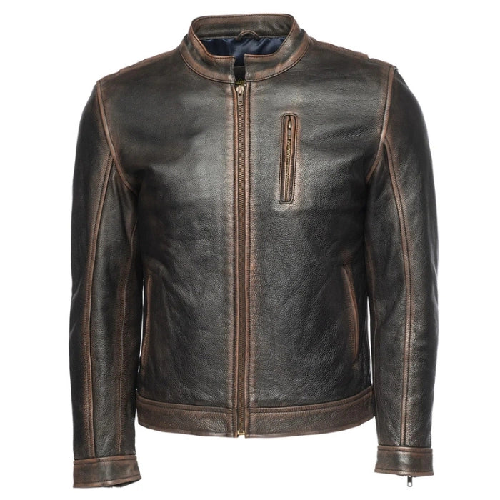 Renvo Distressed Leather Jacket