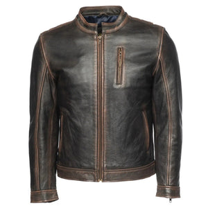 Renvo Distressed Leather Jacket