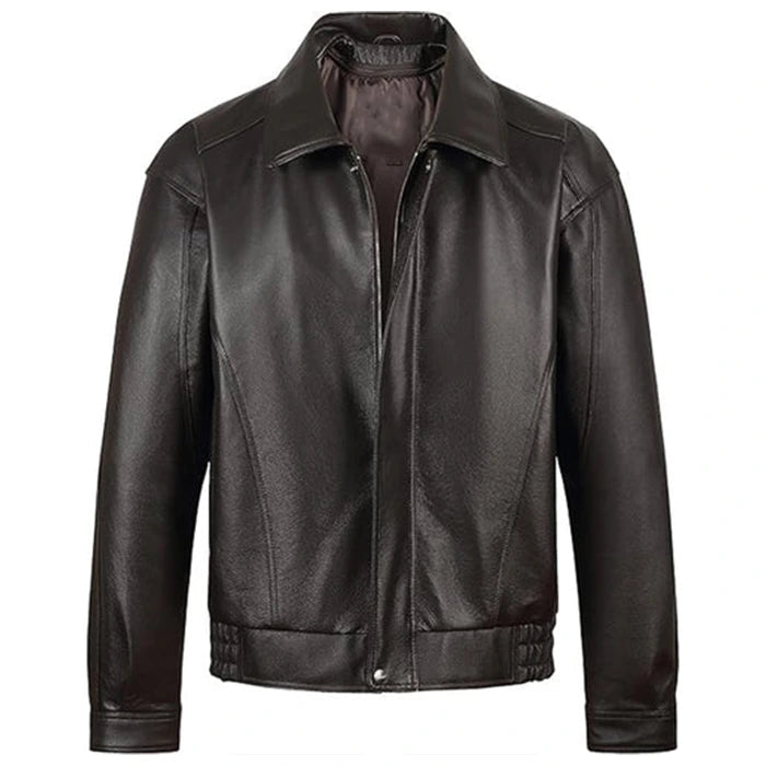 Men's American Style Bomber Leather Jacket