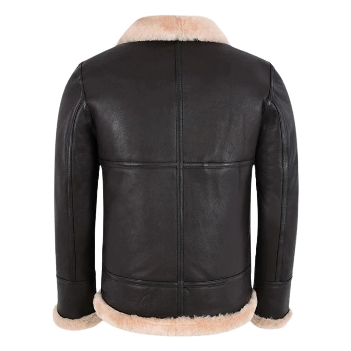 Melnor Shearling Leather Aviator Jacket Brown