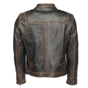 Renvo Distressed Leather Jacket