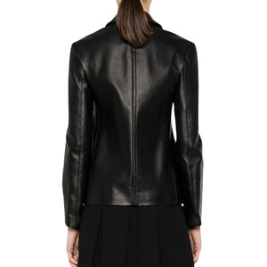 Calia Black Single Breasted Lambskin Blazer
