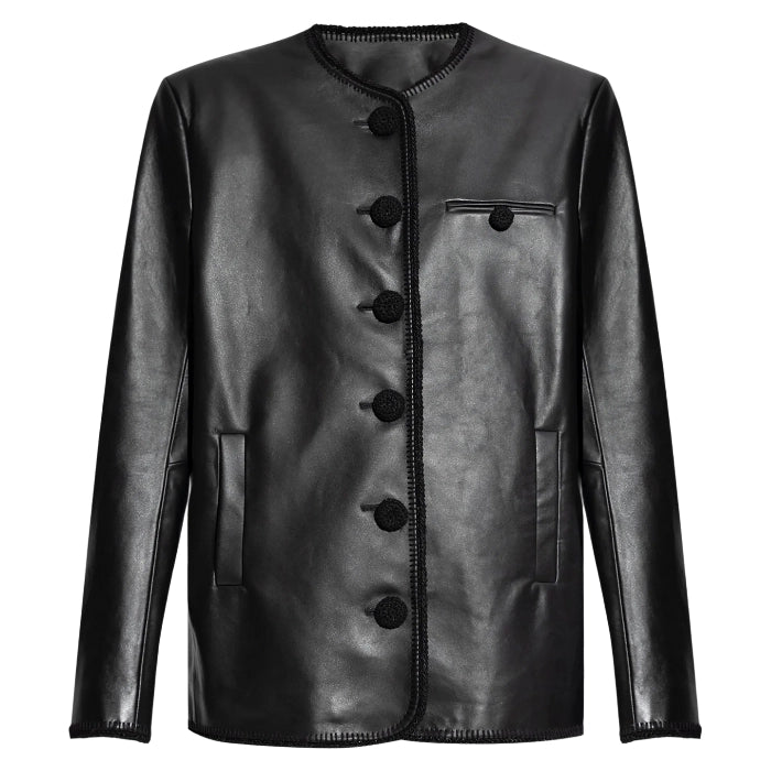 Archer Black Oversized Leather Jacket Blazer