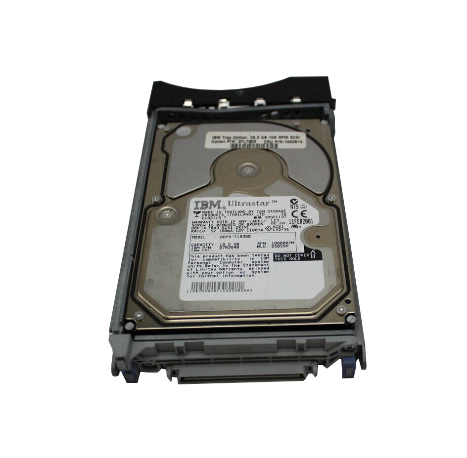 07N3840 - IBM Ultrastar 36LZX 18.2GB Ultra-160 SCSI 10000RPM 3.5-inch Internal Hard Drive