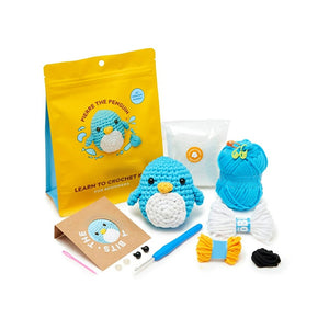 The Woobles Crochet Kit for Beginners - Easy Arts and Crafts Knitting & Crochet Animals Kit As Seen On Shark Tank - Pierre The Penguin