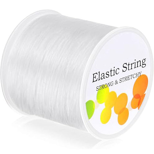 Paxcoo 1mm Elastic Bracelet String Cord Stretch Bead Cord for Jewelry Making and Bracelet Making White