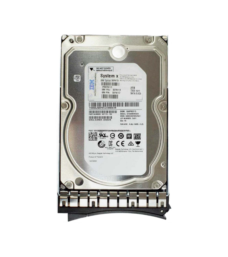 00FN117 - IBM 2TB SATA 6Gb/s Hot Swap Nearline 7200RPM (512e) 3.5-inch Internal Hard Drive with Tray for System x3650 M5 and x3550 M5