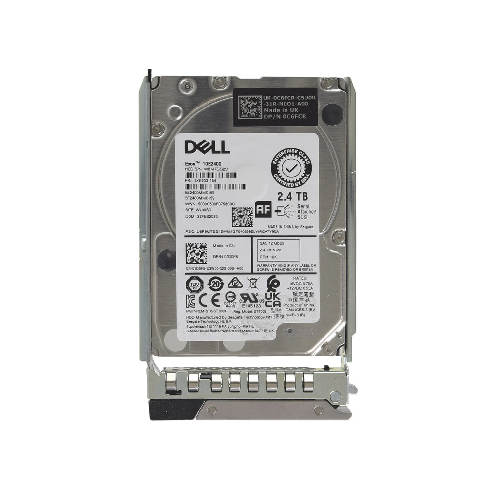 01D0F5 - Dell 2.4TB SAS 12Gb/s Hot Swap 10000RPM (512e) 2.5-inch Internal Hard Drive with Tray for PowerEdge G14