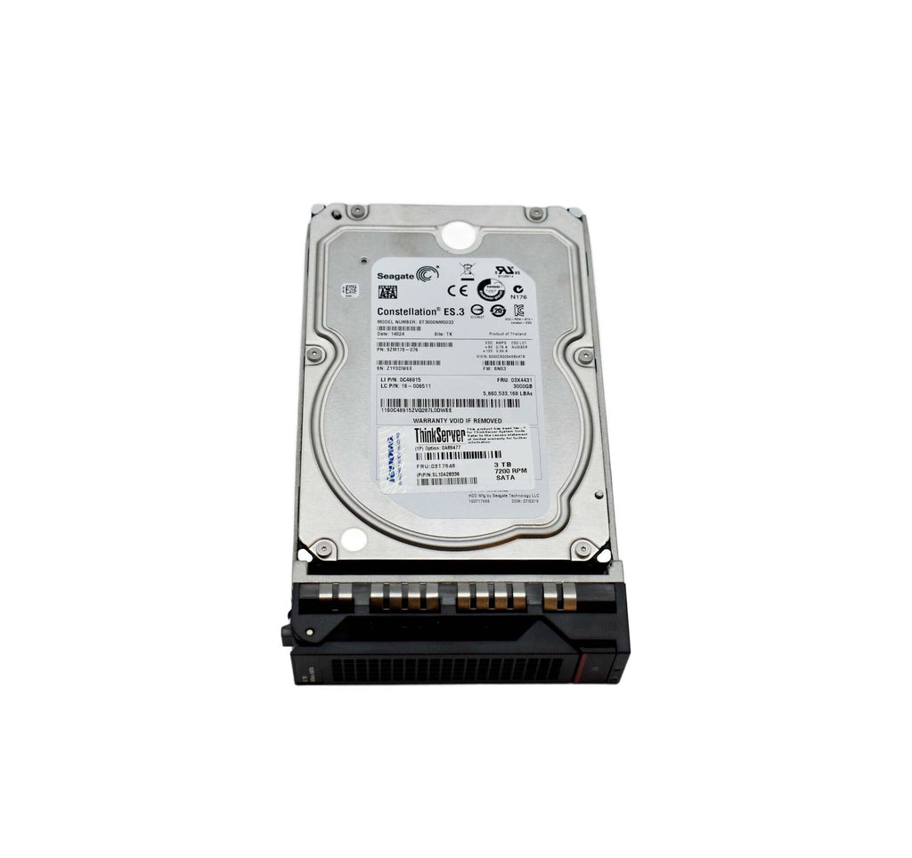 03T7848 - Lenovo 3TB SATA 6Gb/s Hot Swap 7200RPM 3.5-inch Internal Hard Drive with Tray for ThinkServer