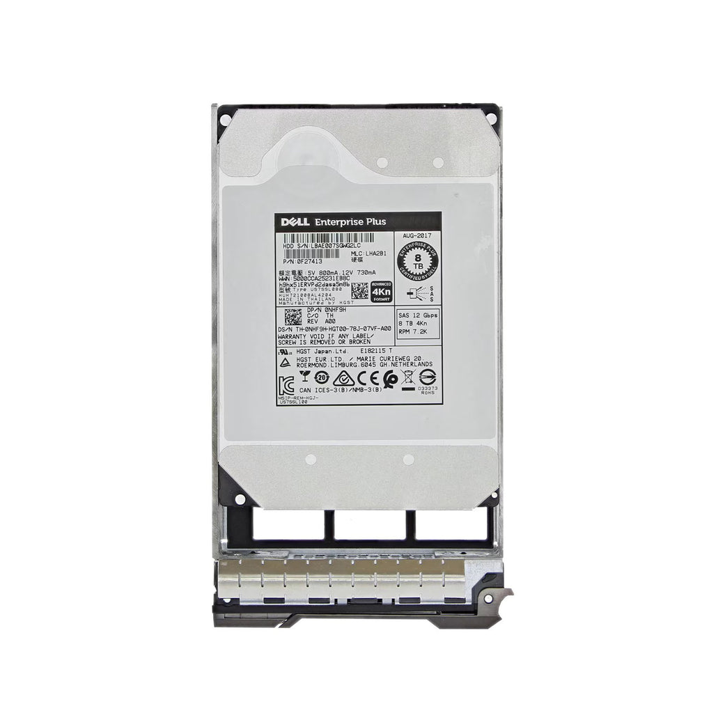 0NHF9H - Dell 8TB SAS 12Gb/s Hot Swap 7200RPM (4Kn) 3.5-inch Internal Hard Drive with Tray for SCv2000 SCv3000 and SC4000