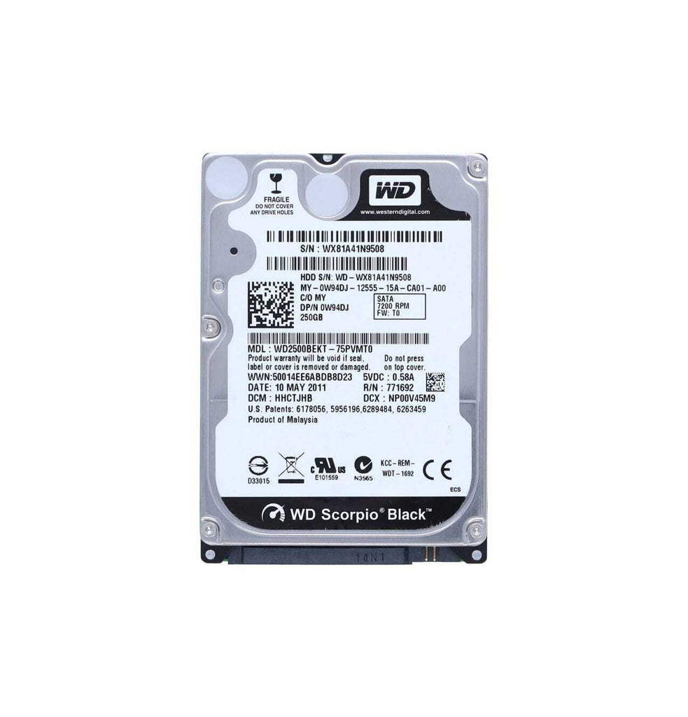0W94DJ - Dell 250GB SATA 3Gb/s 7200RPM 2.5-inch Internal Hard Drive