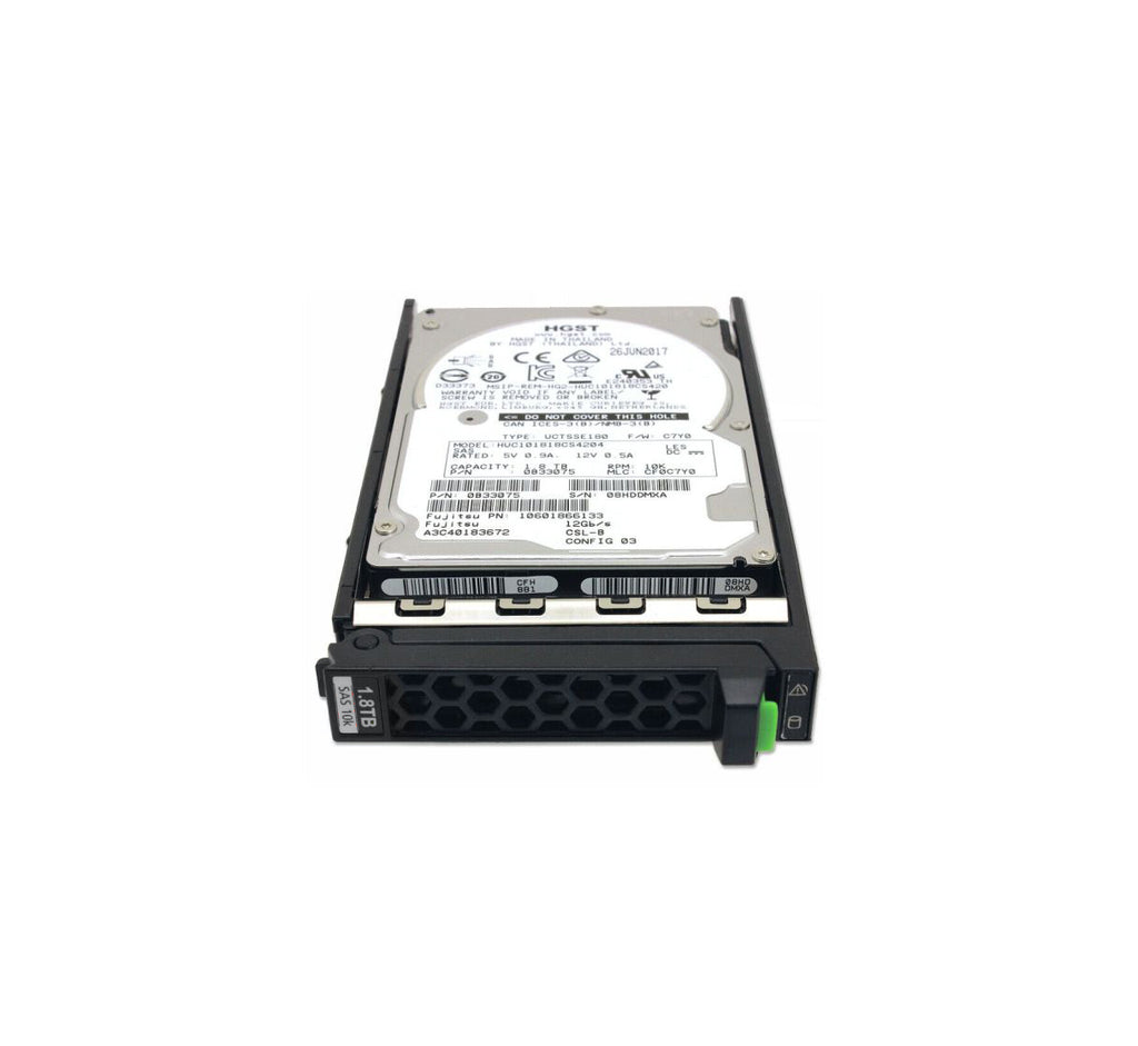 10601866133 - Fujitsu 1.8TB SAS 12Gb/s 10000RPM 2.5-inch Internal Hard Drive with Tray