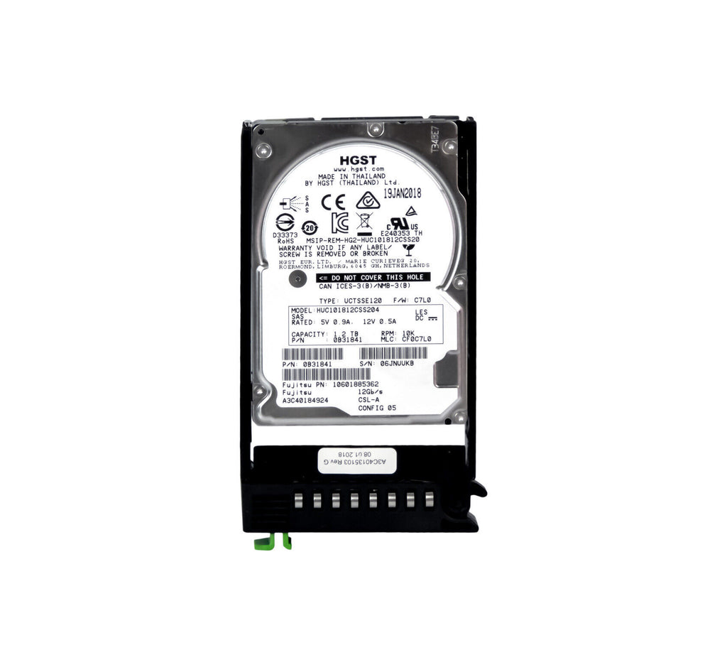 10601885362 - Fujitsu 1.2TB SAS 12Gb/s 10000RPM 2.5-inch Internal Hard Drive with Tray