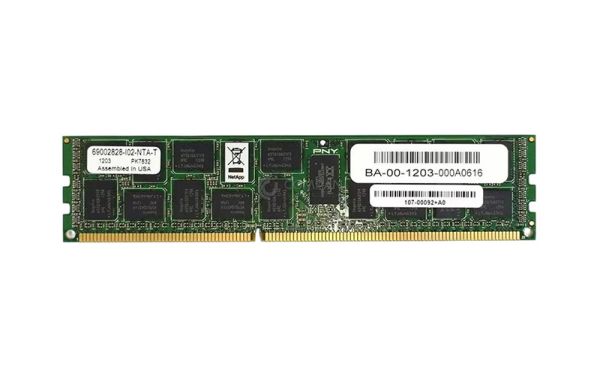 107-00092 - NetApp 4GB 1066Mhz DDR3 PC3-8500 ECC Registered CL7 240-Pin DIMM 1.5V Quad Rank x8 Memory Module